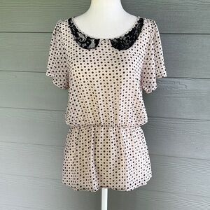 Anthropologie / B. Vintage Polka Dot Blouse